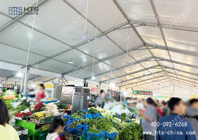 这座靠近4000平方米的菜市场篷房，正式投入使用了