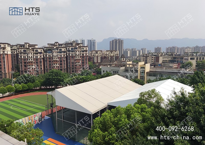 暑假过半不赶晚，体育篷房极速落地校园球馆